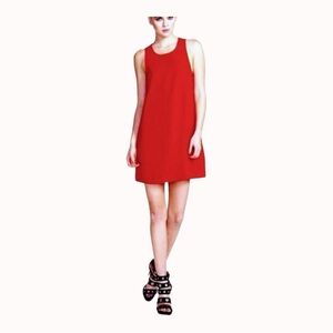 LEITH Womens Size Small Red Sleeveless Scoop Neck Mini Tank Sun Dress